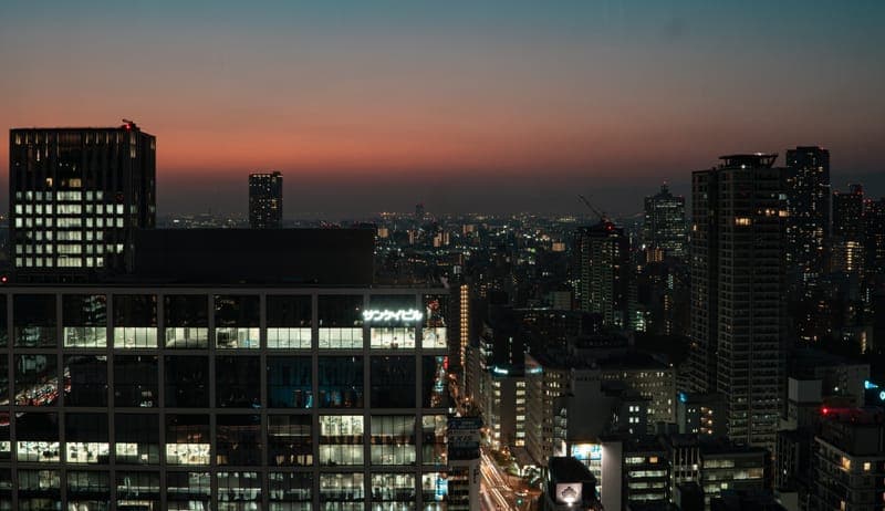 Osaka At Sunset